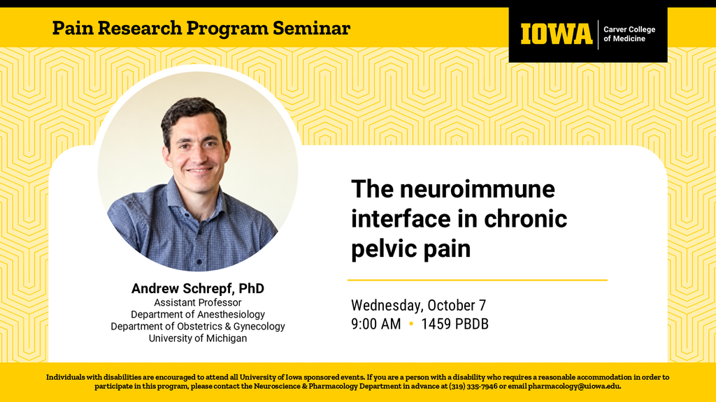 Pain Interest Group Seminar - Andrew Schrepf, PhD promotional image
